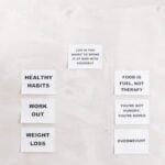 Collection of quotes promoting healthy habits and weight loss for a balanced lifestyle.